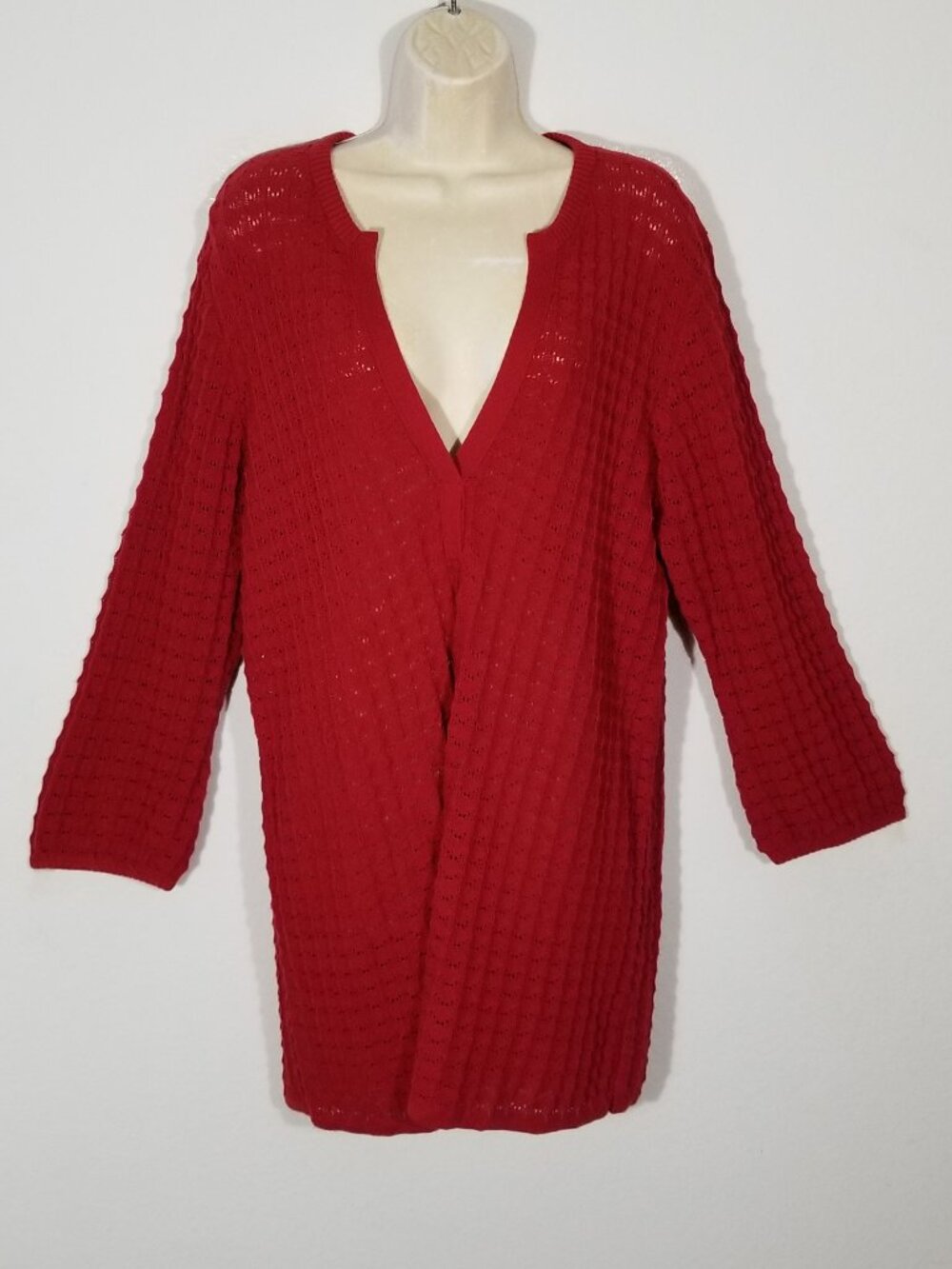 CALVIN KLEIN Tunic Sweater Open-Knit Cashmere Wool 7075E1M